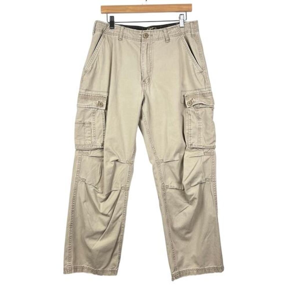 VTG OTB Cargo Pants Mens 32x30 One Tough Brand Beige‎ Baggy STREETWEAR Skater